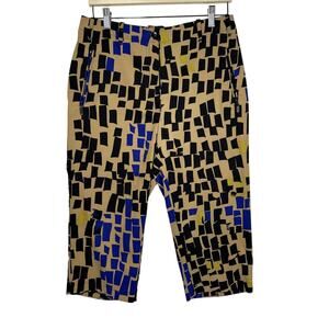 Jamie Sadock Capri Pants Geometric Print Performance Stretch 92302 Size 8 * Golf